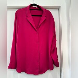 Aritzia - Hot Pink button up top